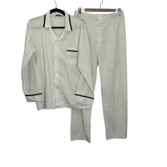 Palermo Other - Vintage Palermo Shirt Mens Sz M 1990s Polka Dot Pin Stripe Collared Pyjamas
